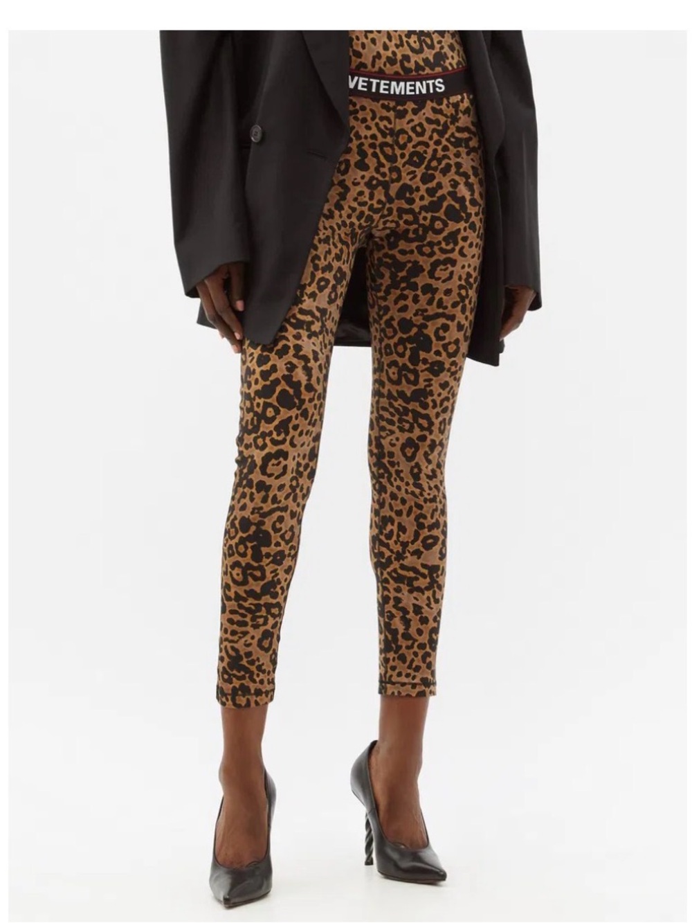 VETEMENTS Leopard-Print Boxer Shorts in Brown & Black with Logo Waistband